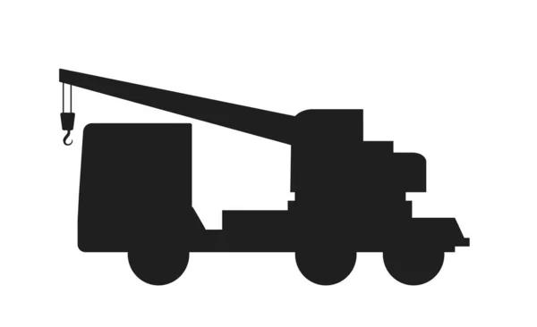 Baumaschinen Ikone Silhouette Von Lader Und Kran Für Den Transport — Stockvektor