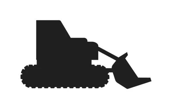 建設機器アイコン 建物やゴミ収集を破壊するためのバケツ付きトラクター オートメーションと輸送 ウェブサイト ロゴタイプのグラフィック要素 漫画フラットベクターイラスト — ストックベクタ