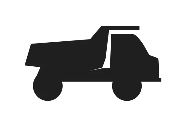 建設機器アイコン 建築資材やゴミ処理の輸送用トラック ロジスティクスと建設 会社のための最小限のロゴタイプ 漫画フラットベクターイラスト — ストックベクタ