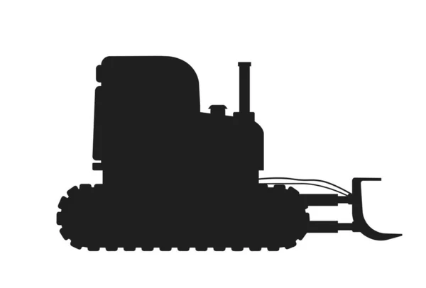 Icono Del Equipo Construcción Bulldozer Vehículo Para Limpiar Territorio Los — Vector de stock