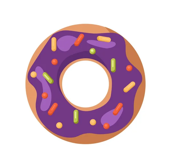 Glasierte Donut Ikone Aufkleber Für Soziale Netzwerke Und Messenger Café — Stockvektor