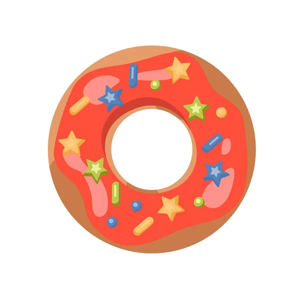 Glasierte Donut Ikone Mehl Und Backwaren Und Süße Schokoladenglasur Mit — Stockvektor