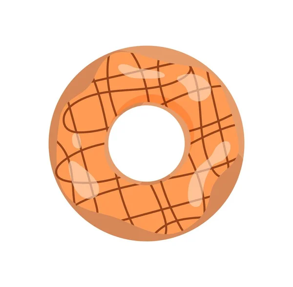 Glazed Doughnut Icon Sticker Social Networks Messengers Donut Beige Glaze — Stock Vector