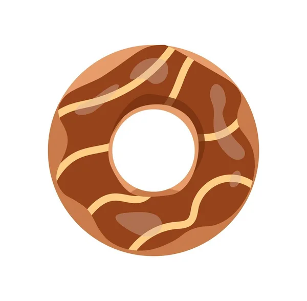 Glazed Doughnut Icon Sweetness Chocolate Icing Promotional Graphic Element Website — Stock Vector