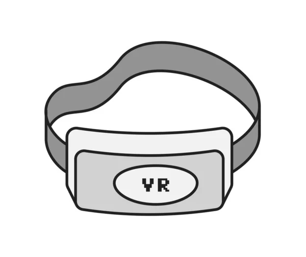 Objet Jeu Icône Sticker Rétro Avec Lunettes Réalité Virtuelle Équipement — Image vectorielle