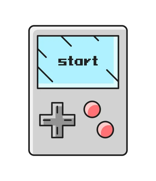 Oyun Ögesi Simgesi Eski Bit Oyunlu Retro Çıkartma Ekran Düğmeleri — Stok Vektör