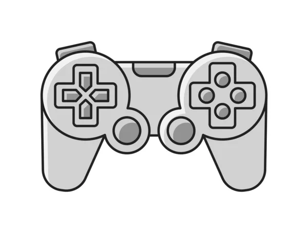 ゲームアイコン ビデオゲームのためのボタンそして棒が付いている現代コントローラーが付いているレトロなステッカー ゲームのためのジョイスティックやゲームパッド 白い背景に隔離された漫画の平らなベクターのイラスト — ストックベクタ