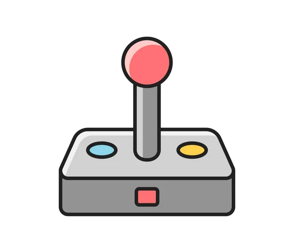 Oyun Ögesi Simgesi Kollu Makineyi Kontrol Etmek Için Düğmeli Renkli — Stok Vektör