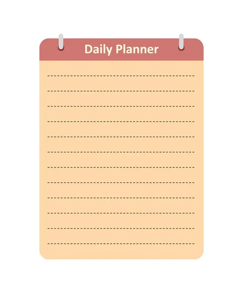 Joli Journal Design Planificateur Page Blanche Doublée Planificateur Quotidien Horaire — Image vectorielle