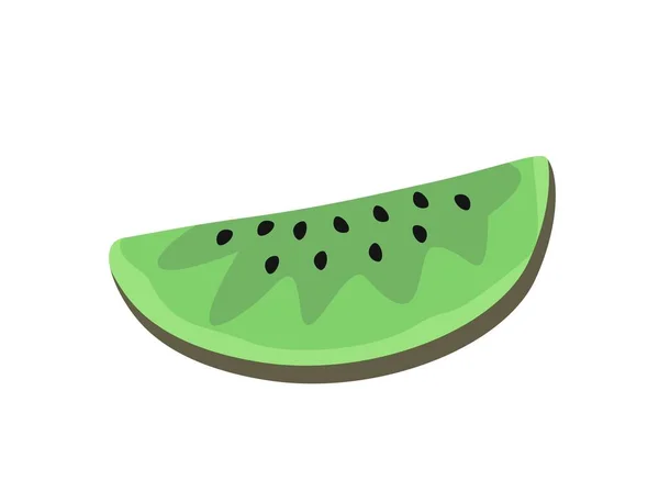 Kawałek Kiwi Świeże Smaczne Owoce Witaminy Użyteczne Elementy Smaczne Śniadanie — Wektor stockowy