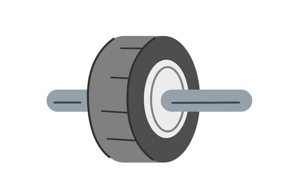 Gymnastiskt Rullkoncept Utrustning För Kondition Och Stärkande Magmusklerna Hjul Med — Stock vektor