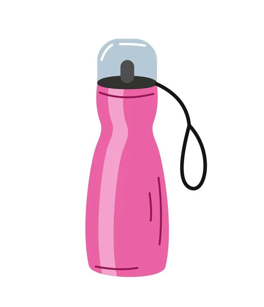 Sport Bottle Water Pink Package Fresh Pure Liquid Equipment Fitness — Stock Vector