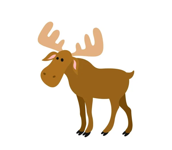Wild Forest Animal Colorful Sticker Big Horned Deer Elk Funny — Stock Vector