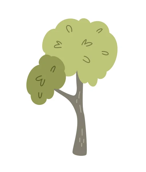 Green Forest Tree Sticker Avec Beaux Bouleaux Minces Avec Des — Image vectorielle