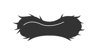 Samanlı ikon. Siyah siluet ya da kuru saman ya da samanlıkta toplanmış buğday yığınıyla yapıştırılmış bir etiket. Tarım ya da tarım. Uygulama için tasarım ögesi. Çizgi film düz vektör çizimi beyaz üzerine izole edildi