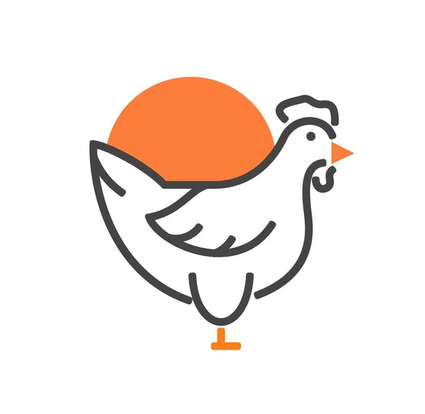 Warna Ikon Ayam Burung Dan Hewan Pertanian Dan Pertanian Logotype - Stok Vektor