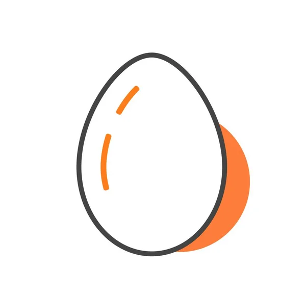 Цвет Иконы Куриного Яйца Натуральный Органический Продукт Здравоохранение Правильное Питание — стоковый вектор