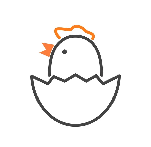 Yumurta Kabuğu Simgesi Renginde Tavuk Çekici Tavuk Program Uygulamalar Için — Stok Vektör