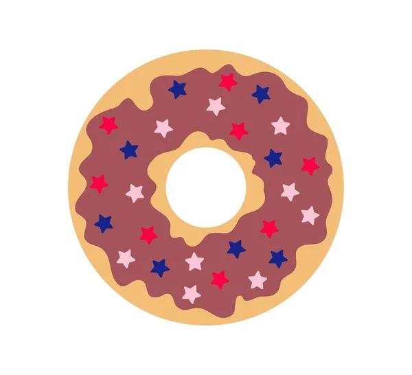 Donut Met Hagelslag Zoetmeelproducten Dessert Zoetheid Delicatesse Grafisch Element Voor — Stockvector