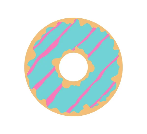 Donut Con Salpicaduras Pegatina Para Redes Sociales Mensajeros Productos Harineros — Vector de stock