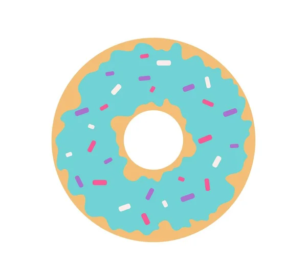 Şekerli Donut Mavi Jöleli Tatlı Ürünler Romantizm Şefkat Aşk Hediye — Stok Vektör