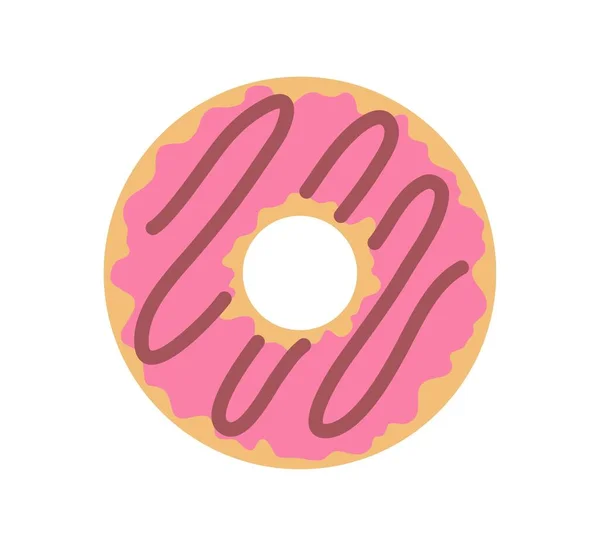 Şekerli Donut Sosyal Ağlar Kuryeler Için Etiket Pembe Jöleli Tatlı — Stok Vektör