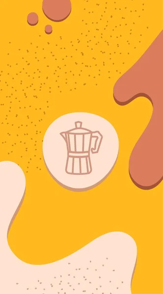 Kahve Minimalist Afişi Kahve Makinesi Soyut Organik Kalıplar Kafe Restoran — Stok Vektör