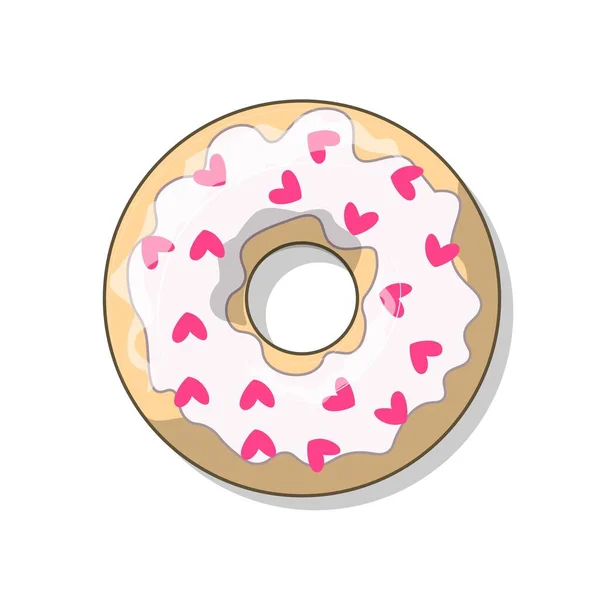 Pinkfarbenes Donut Symbol Geschenk Für Valentinstag Und Hochzeitstag Gestaltungselement Für — Stockvektor
