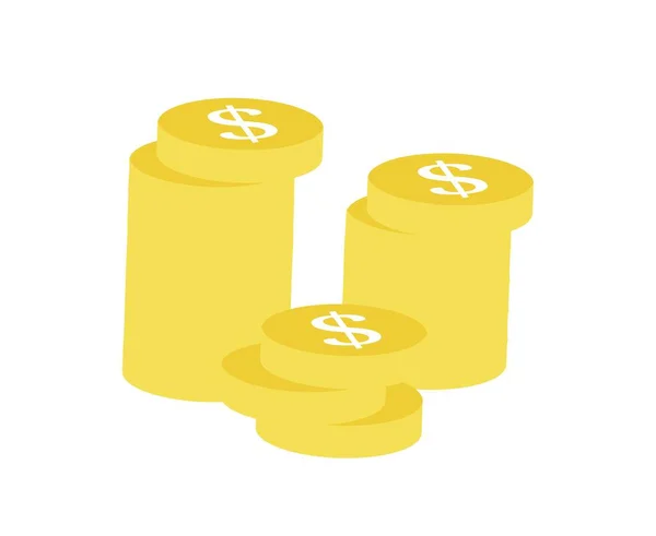 Golden Coins Icon Financial Literacy Passive Income Investment Entrepreneurship Dollar — Stock Vector