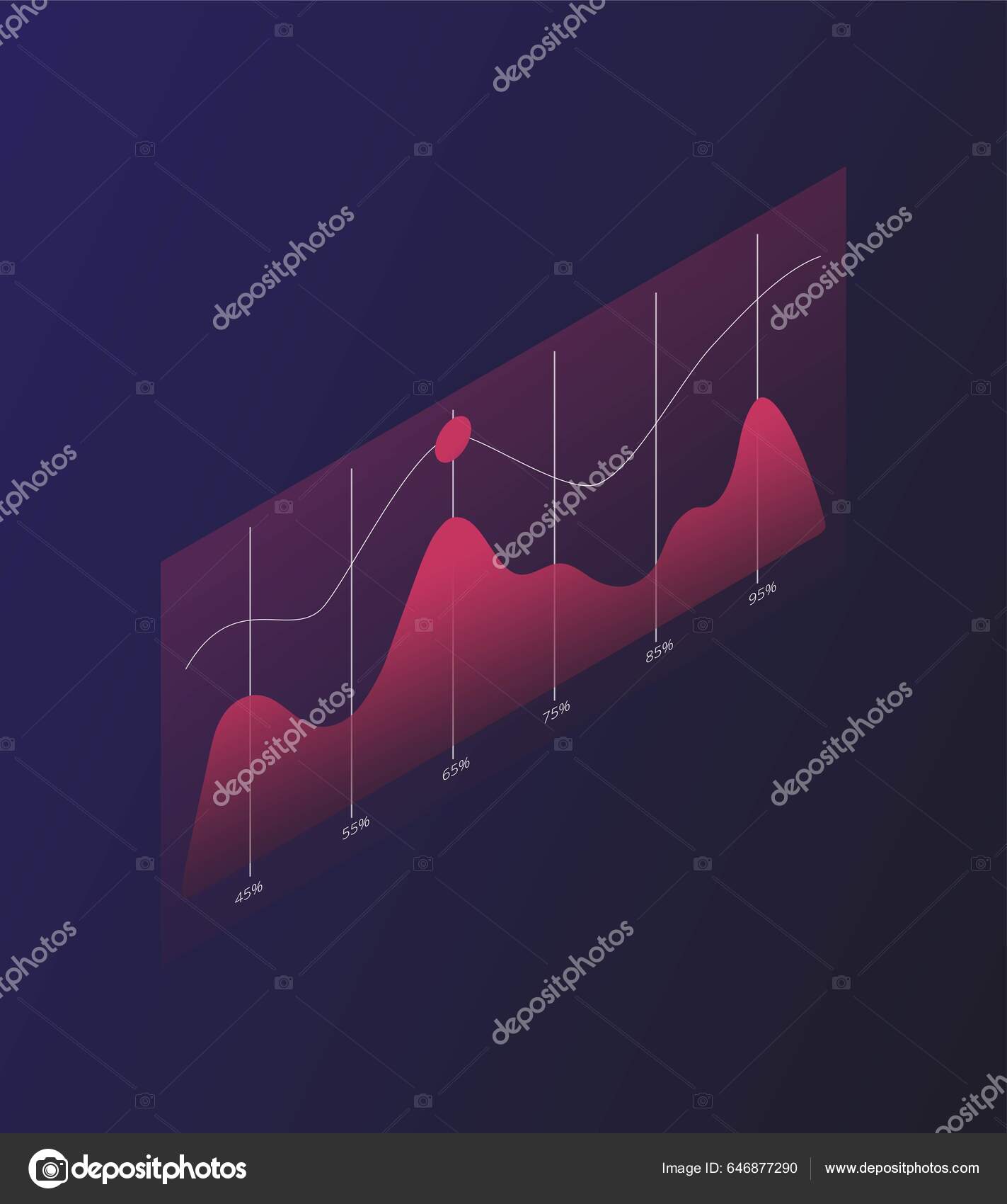 Red Chart Concept Data Evaluation Statistics Information Visualization