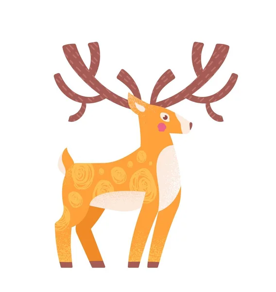 Vánoční Jelen Scandi Symbol Svátků Festivalů Obyvatel Lesa Rohy Minimalistická — Stockový vektor