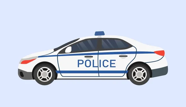 Police Car Side View Goverment Transport Fight Crime Guards Officers — Stock Vector