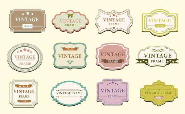 Ensemble Étiquettes Collection Etiquettes Luxe Cadre Vintage Pour Nourriture Boissons — Image vectorielle