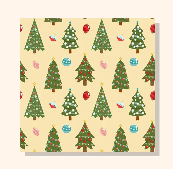 Weihnachten Nahtlos Wiederholtes Gestaltungselement Für Den Druck Auf Geschenkverpackungen Weihnachtsbäume — Stockvektor
