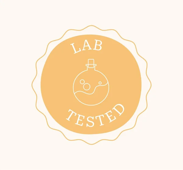 Label Testato Laboratorio Marchio Qualità Prodotto Collaudato Trattamenti Termali Elemento — Vettoriale Stock