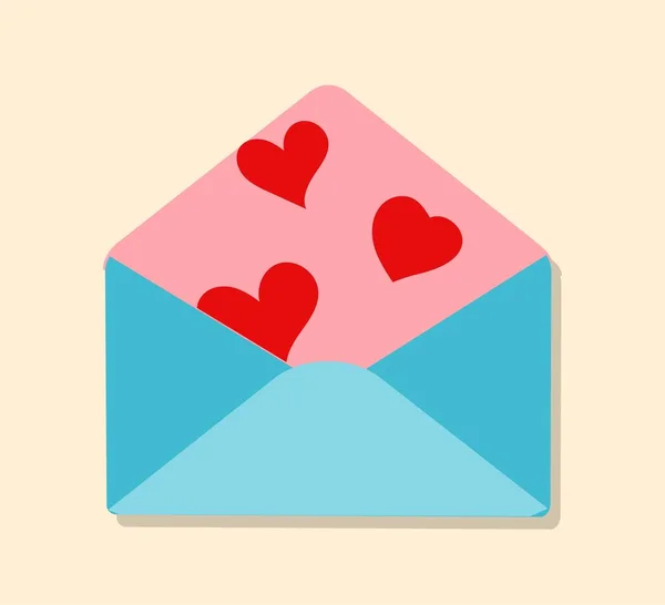 Romantiskt Kuvert Koncept Kärlek Omsorg Och Stöd Grafiskt Element För — Stock vektor
