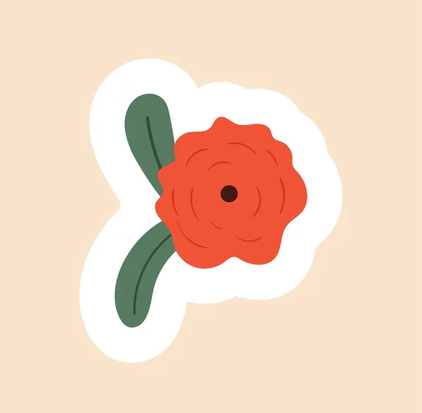 Φεμινιστικό Κόκκινο Λουλούδι Γραφικό Στοιχείο Για Εκτύπωση Ύφασμα Λογότυπο Για — Διανυσματικό Αρχείο