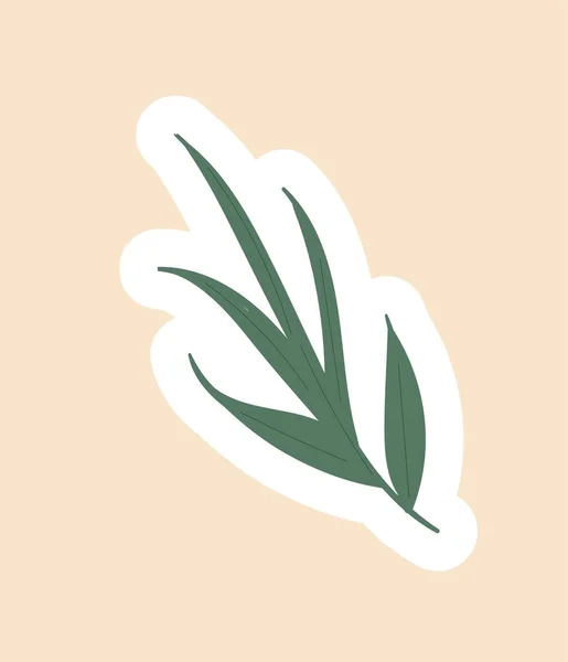 ファムリーフアイコン 海や海の植物 花と植物 エレガンスとエレガンス 自然と海洋生物 ソーシャルネットワークとインスタントメッセンジャーのためのステッカー 漫画フラットベクターイラスト — ストックベクタ