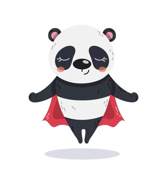 Superhelt Panda Koncept Legetøj Eller Maskot Til Børn Sort Bjørn – Stock-vektor