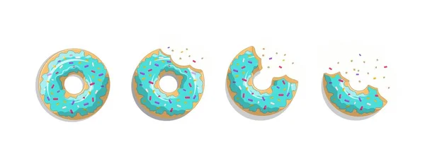 Donuts Coloridos Coleção Elementos Gráficos Para Site Sobremesa Delicadeza Gourmet — Vetor de Stock