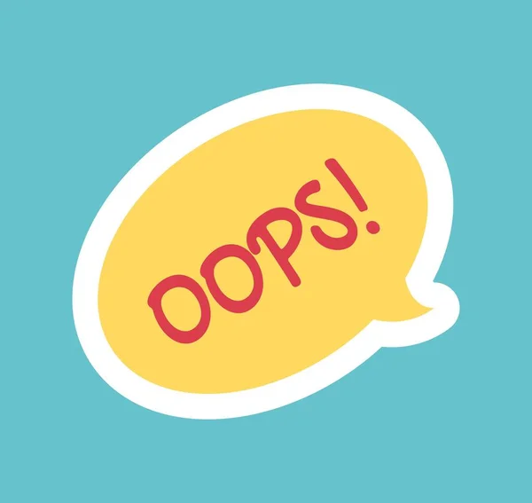 Speech Bubble Oops Icon Sticker Social Networks Instant Messengers Communication — Stock Vector