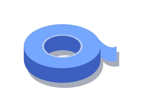 Isometrische Isolatietape Concept Roll Van Blauwe Tape Voor Het Isoleren — Stockvector