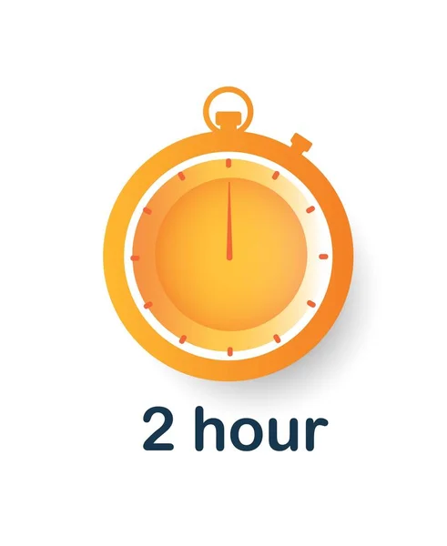 2小时的时钟图标 时间管理和有效的工作安排 制定目标和截止日期 程序和应用程序的接口 卡通平面矢量插图 — 图库矢量图片