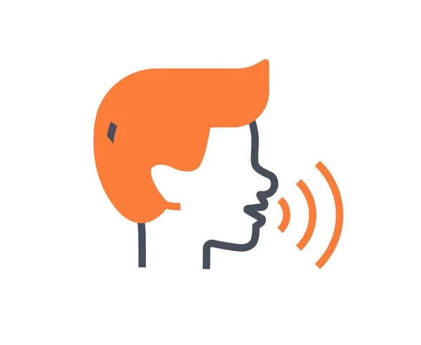 Icône Compétence Vocale Avatar Personne Parlante Silhouette Abstraite Tête Avec — Image vectorielle
