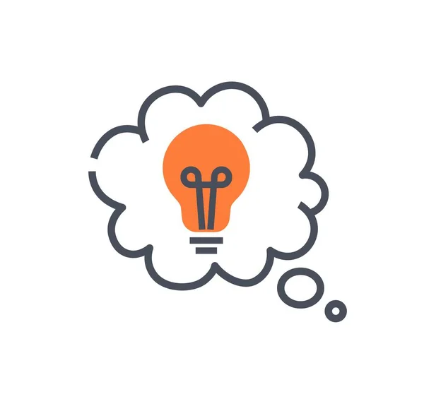 Glühbirne Wolkensymbol Metapher Für Einsicht Und Ideen Geschäftsprojekt Gründung Oder — Stockvektor