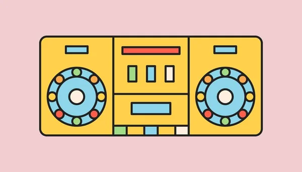 Retro Radyo Konsepti Frekanslarda Şarkı Program Dinlemek Için Envanter Klasik — Stok Vektör
