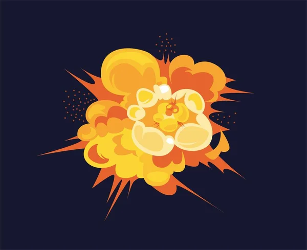 Bombenexplosionskonzept Gefährliche Explosion Von Dynamit Flamme Und Feuer Militärische Konflikte — Stockvektor
