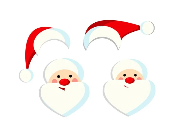 Casque Père Noël Collection Éléments Design Pour Animation Nouvel Noël — Image vectorielle