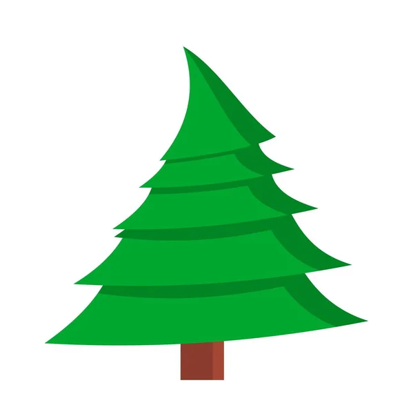 かわいいクリスマスツリーコンセプト 新しい年と冬の休日のシンボル Webサイトのポスターまたはバナー 雪が降る森 動植物 ポストカードデザインの挨拶 漫画フラットベクターイラスト — ストックベクタ