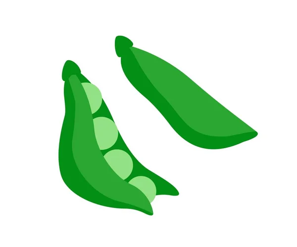 Icône Nourriture Saine Autocollant Coloré Avec Gousse Pois Vert Légumineuses — Image vectorielle